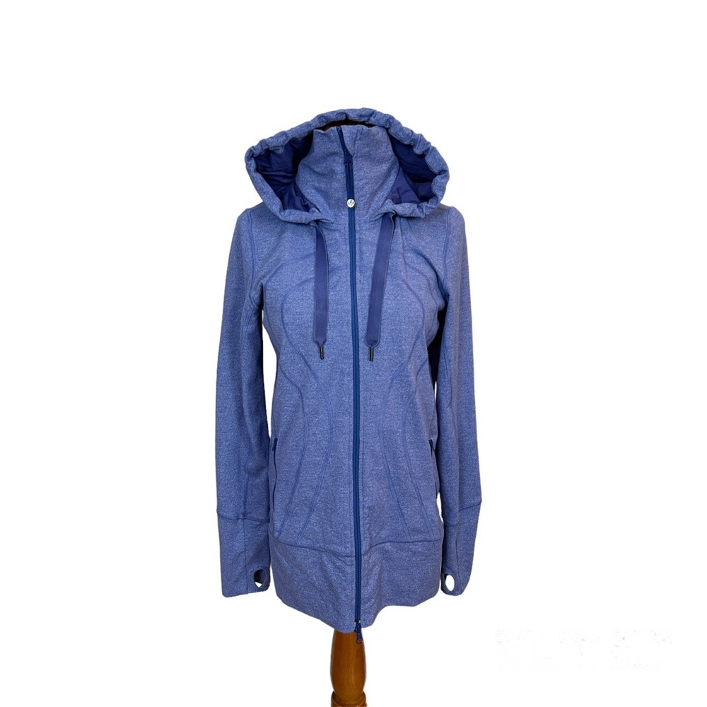 Lululemon Stride Hooded Jacket Heathered Rocksteady Blue Women’s Sz 8